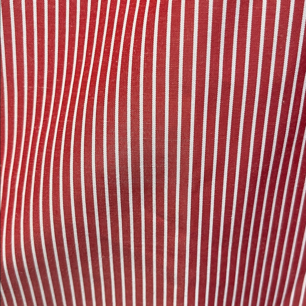 WALTER BAKER Red White Striped Button-Down Short Sleeve Blouse, Ruffle, Size S - Picture 8 of 12